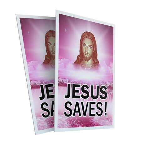 Signmission Jesus Saves, Plastic Signs Only 24 Inch x 36 Inch, Corrugated Plastic, 2PK CSB-2436-2PACK-Jesus Saves 1