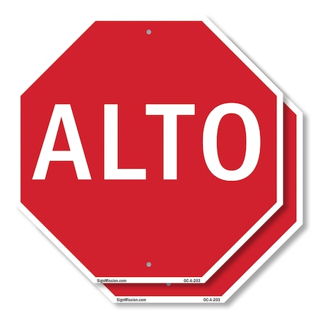 Signmission Alto, 10 inch X 10 inch, Aluminum Metal Signs, 2PK OC-A-2PACK-10-203
