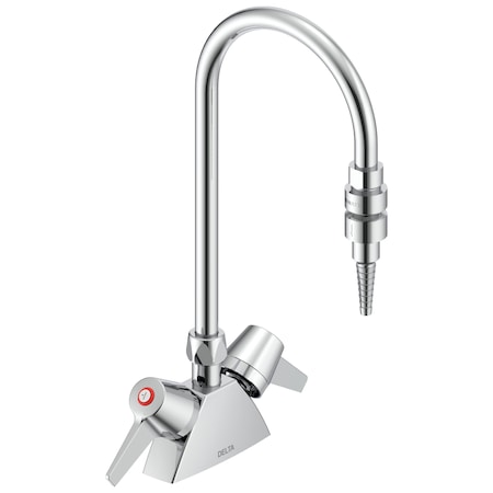 Delta Commercial W67 Series Mixing Faucet Two Handle Deck-Mount Laboratory Mixing Faucet In Chrome W6700-9-C
