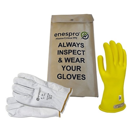 National Safety Apparel Electrical Glove Kit, Leather, Rubber, Yellow, 12 KITGC00Y12