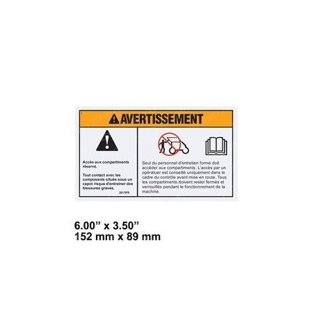Genie REPLACEMENT DECAL WARNING COMPART ACCESS 28175FR