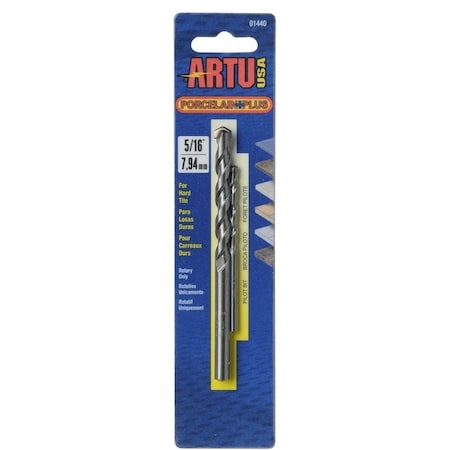 Artu 0 Drill Bit, 516 in Dia, 412 in OAL, Flat Flute, 2Flute, 516 in Dia Shank, Straight Shank 1440