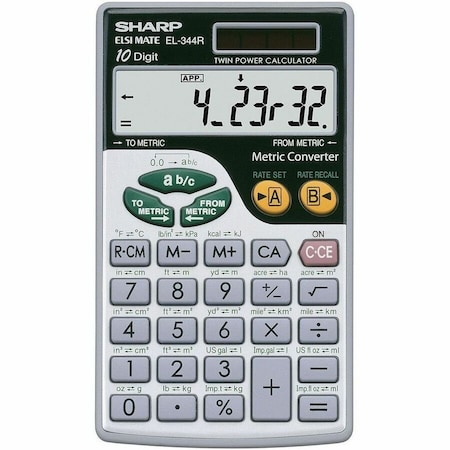 Sharp Electronics Metic Conversion Calculator EL-344RB EL-344RB
