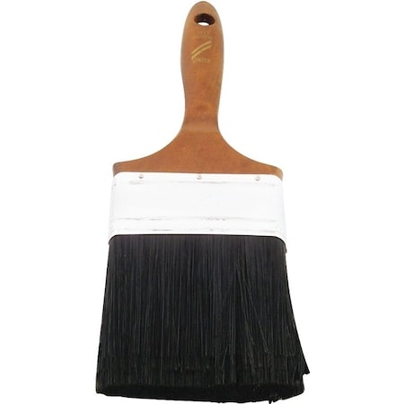 Linzer WC Paint Brush, 4 in W, 312 in L Bristle, Polyester Bristle, Beaver Tail Handle 1123-4