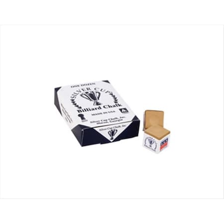 Billiards Accessories Silver Cup Chalk - Box of 12 Tan, 12PK CHS12 TAN