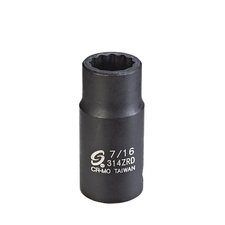 Sunex 3/8 in Drive 7/16 in 12Pt Semi-Deep Impact Socket 314ZRD