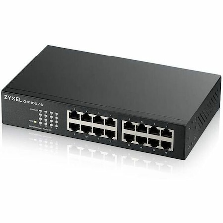 Zyxel - 16-PORT 10/100/1000 GIGABIT SWITCH DESKTOP W/RACKMOUNTS GS1100-16