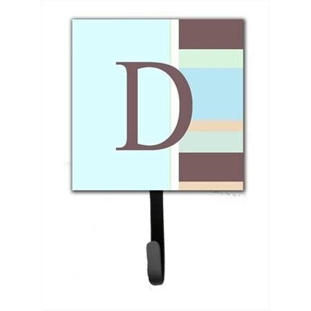 Carolines Treasures Letter D Initial Monogram - Blue Stripes Leash Holder Or Key Hook CJ1003-DSH4