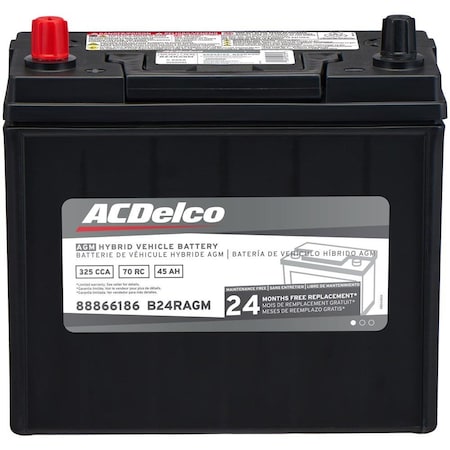 Acdelco BATTERY ASM 105PAL, Vehicle Battery, B24RAGM