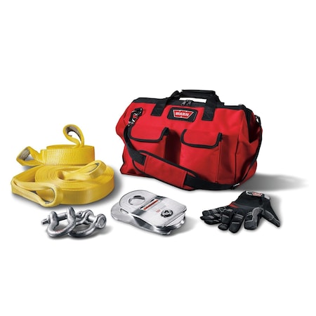 Warn Winch Rigging Kit Includes 20000 Pound Capacity Snatch Block; Recovery Strap; Tree Trunk Protector 88900