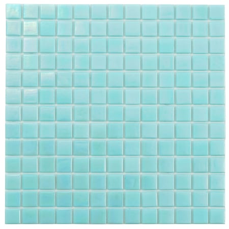 Apollo Tile Nacreous 12 in. x 12 in. Glossy Sky Blue Glass Mosaic Wall and Floor Tile 20 sq. ft./case, 20PK APLPE88BL514A
