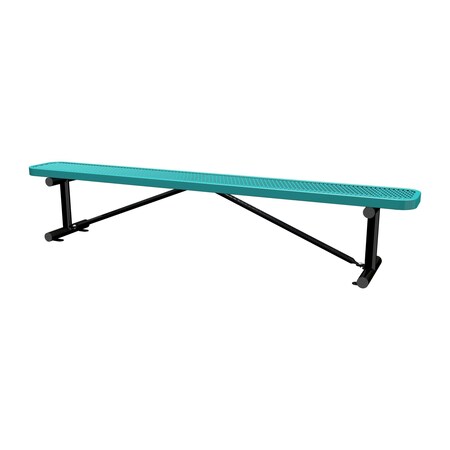 Leisure Craft Bench w/o Back, Surface Mount, 8ft., Teal B8XPSM-TEAL