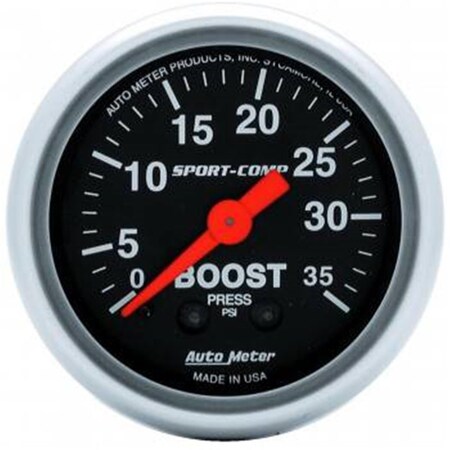 Auto Meter 3304 SportComp Mechanical Boost Gauge 2.06 in. ATM3304