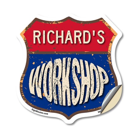Signmission Richard's Workshop, 12 Inch X 12 Inch, Vinyl Decal SHI-D-12-489-RICHARD