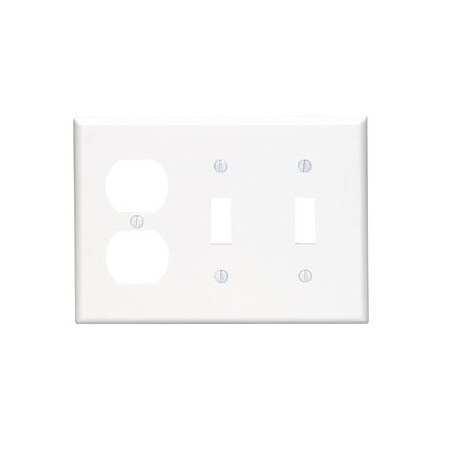 Leviton Combination Wallplate, Standard Size, Gang 3, White 80721-W