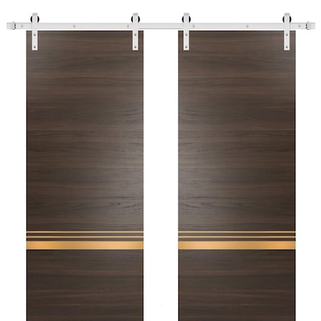 Sartodoors Sturdy Double Barn Door with Hardware Planum 2010 56x96 (2* 28x96) Solid Core Modern Interior PLANUM2010DB-S-CA-56 x 96 (2* 28x96)