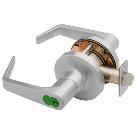 Falcon Grade 1 Entry Cylindrical Lock, SFIC Prep With Construction Core, Dane Lever, Standard Rose, Satin T501HD D 626