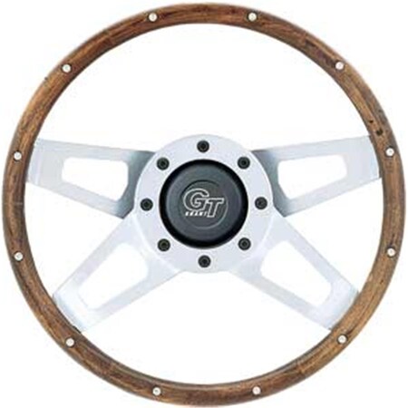 Newalthlete Wood Challenger Steering Wheels, Silver Satin NE24365