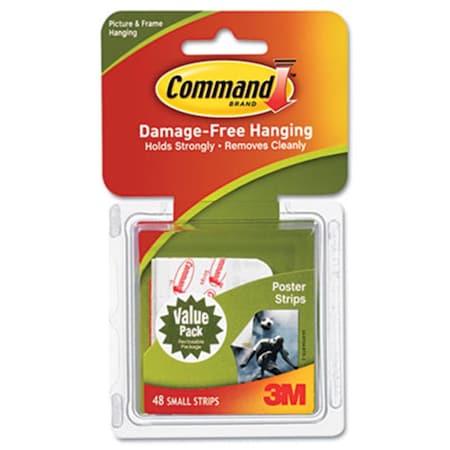 Command Poster Strips Value Pack  White  48 Strips-Pack CO31254