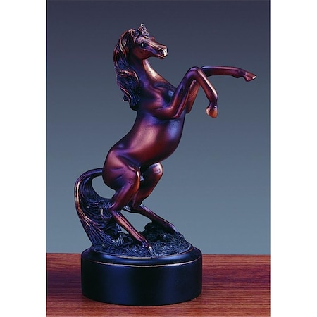 Marian Imports F Standing Horse Bronze Plated Resin Sculpture - 4.5 x 3 x 7 in. 53002