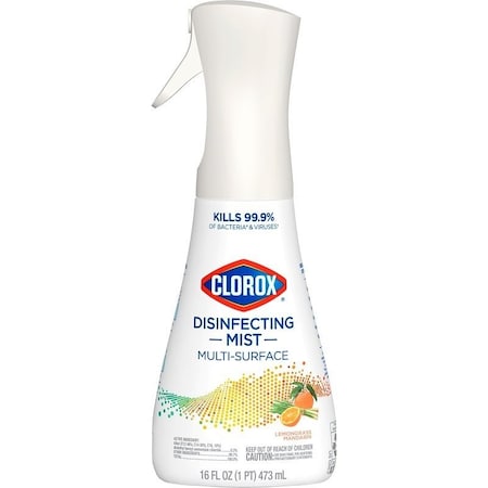 Clorox Disinfectant Cleaner, 16 oz, Bottle, Liquid, Lemongrass, Mandarin, Clear 60151