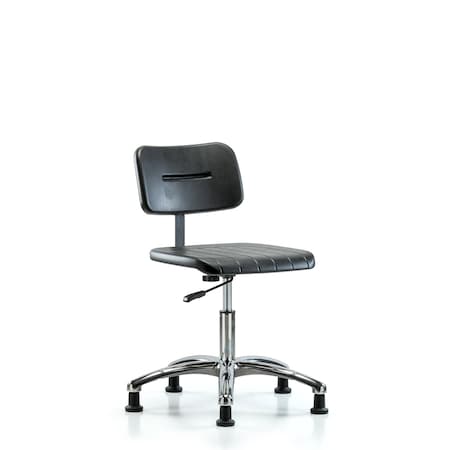 Blue Ridge Ergonomics Basic Poly Desk Chair, Chrome, Glides BR-BPDHCH-CR-RG
