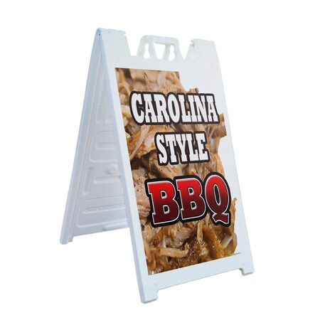 Signmission Carolina Style Bbq, A-Frame & 2 Sign Inserts, Heavy-Duty Plastic Frame SBHD-C-2436-Carolina Style Bbq