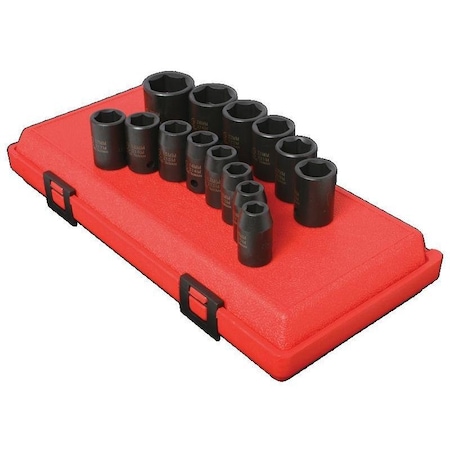 Sunex 1/2 in Drive Metric 6 Point Standard 14-Piece Impact Socket Set 2652