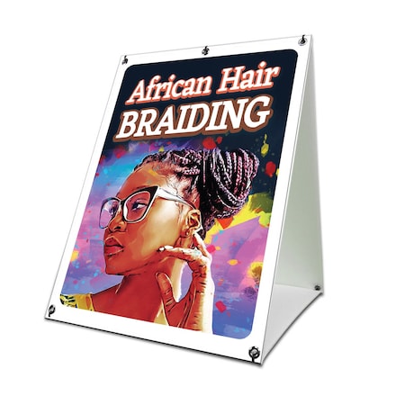 Signmission African Hair Braiding, 24 Inch x 18 Inch A-frame Yard Sign, Coroplast Yard Sign SBC-1824-30339