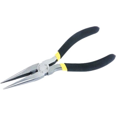 Stanley 6 in Long Nose Cutting Pliers 1 1/4 Jaw Opening Dipped Handle 84-101