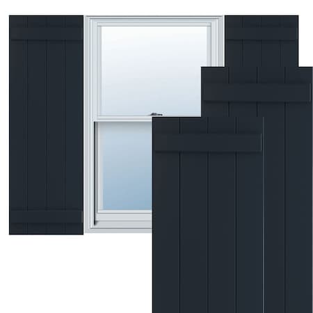 Ekena Millwork True Fit PVC Four Board Joined Board-n-Batten Shutters, Starless Night Blue, 21 1/2W x 59H, PR TFP101BBF21X059OB