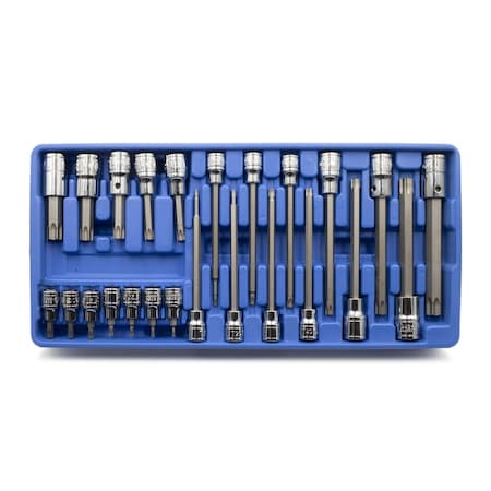 Genius Tools 24PC 3/8 & 1/2in Dr. Long Tamperproof Star Bit Skt. BS-3424TA