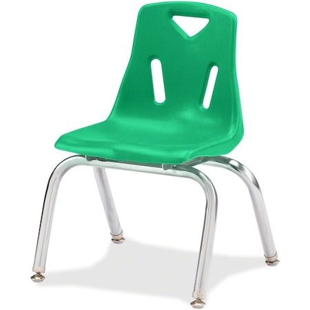 Jonti-Craft Berries Stacking Chair with Chrome-Plated Legs, 10 in. Ht, Green 8140JC1119