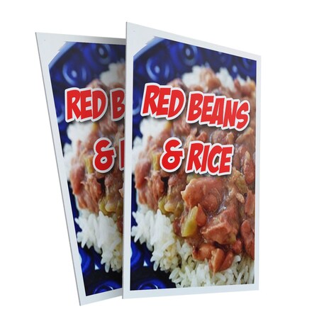 Signmission Red Beans & Rice, Plastic Signs Only 24 Inch x 36 Inch, Corrugated Plastic, 2PK CSB-2436-2PACK-Red Beans & Rice