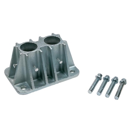 Mytee Products 4in x 6-5/8in Steel Safety Railing Double Mounting Socket for Construction Site SRDSKT-4663