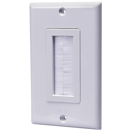 Amerelle Wallplate, 1 -Gang, Plastic, White, Screw Mounting VWPTBRW