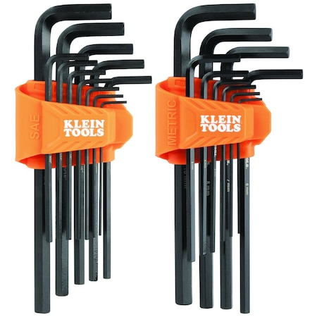 Klein Tools Hex Key Set, L-Style Long, SAE/Metric, 22PC LS22