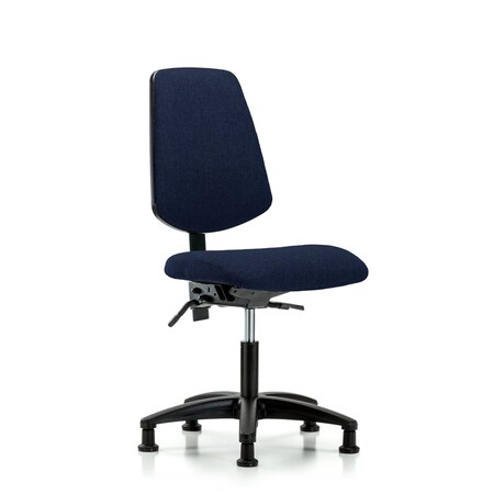 Blue Ridge Ergonomics Desk Chair Fab Desk Chair, Med, Bk, Tilt Glides, Navy, No Arms, 19" to 24" Height, Fabric, Dark Blue BR-FDHCH-MB-RG-T1-A0-RG-F45