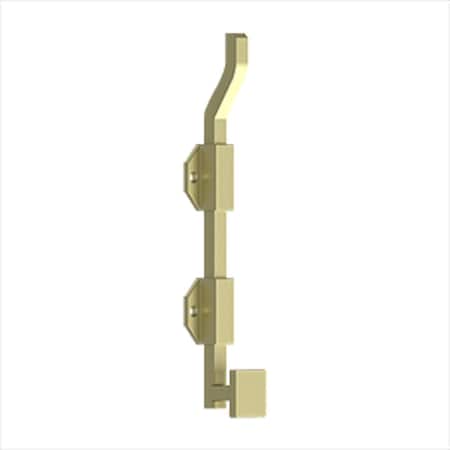 Deltana 10 Modern Offset Surface Bolt; Heavy Duty; Unlacquered Bright Brass Finish FPGM103-UNL