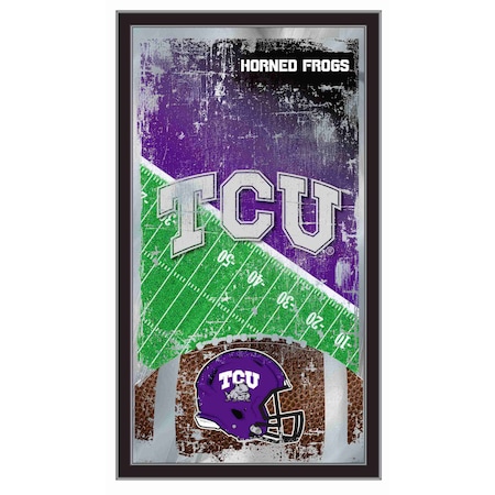 Holland Bar Stool Co TCU 15" x 26" Football Mirror MFtblTexChr