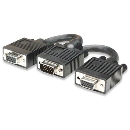 Manhattan SVGA Y Cable - HD15 male / 2 HD15 Female - 6" - Black 304559