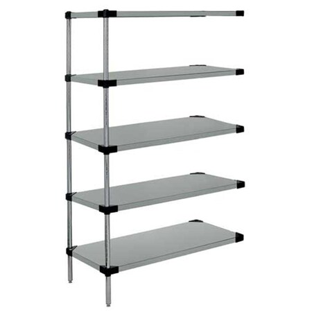 Betterbeds 5-Shelf, Galvanized Steel Solid Shelving Add-On Unit - 14 x 54 x 63 in. BE1135165