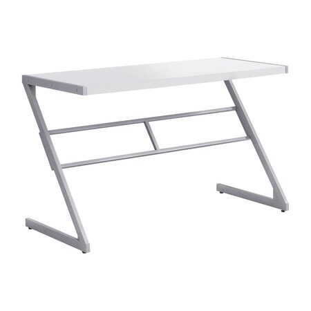 Homeroots 48" White and Silver Computer Desk 333492
