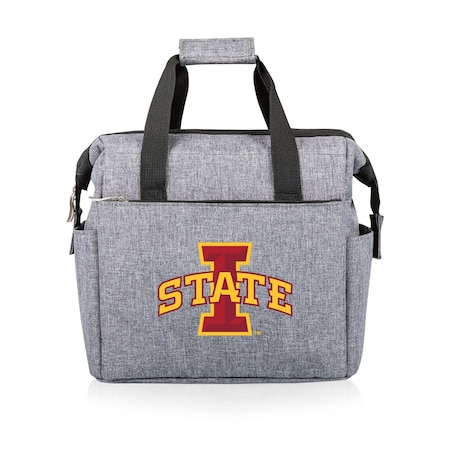 Picnic Time Family Of Brands NCAA Iowa State Cyclones On The Go Lunch Bag Cooler - Soft Cooler Lunch Box, Heathered Gray 510-00-105-234-0