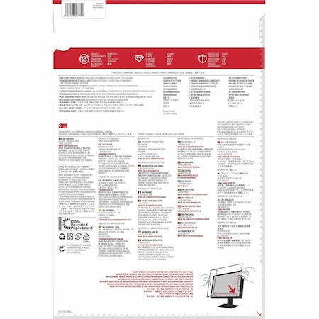 3M High Clarity Privacy Filter for 24 in Monitors 1610 HC240W1B Black, Glossy, Black MMMHC240W1B
