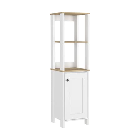Homeroots 16" White Wood Freestanding Single Door Bathroom Vanity 543596