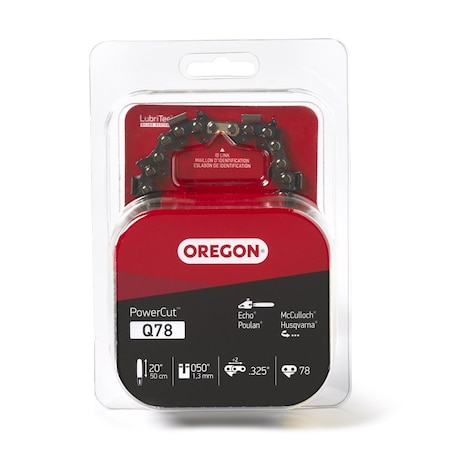 Oregon Chisel Chain, 20", .325 Pitch, 78 Drv Links Q78
