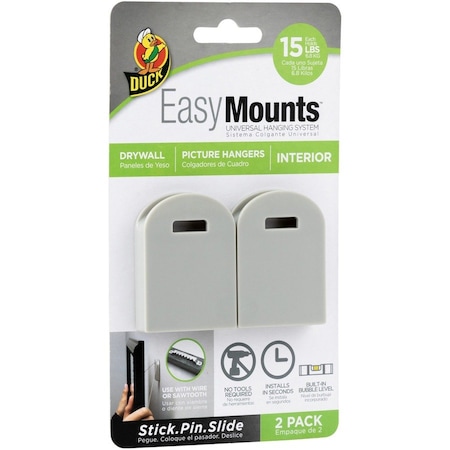 Duck Brand EasyMounts Interior Wall Picture Hanger, White, 2PK 287393