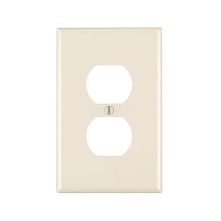 Leviton Receptacle Wallplate, Midway Size, Gang 1, Light Almond PJ8-T