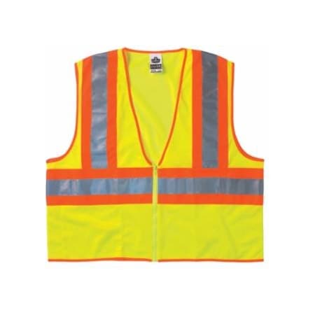 Ergodyne GloWear Safety Vest, 8229Z, Two-Tone, Class 2, Type R, 1 Pocket, Reflective Strip, Zipper,  150-21295